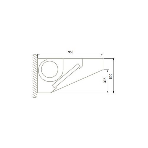 Campana Mural Baja de 1500x950x500 mm. Con Turbina