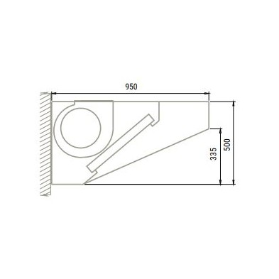 Campana Mural Baja de 1500x950x500 mm. Con Turbina