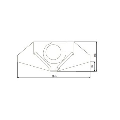 Campana industrial Central de 1500x1675x680 mm. Con Turbina